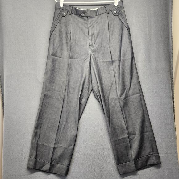 Steve Harvey Dress Pants Mens 34x28 Grey Pleated Front Tagged 36x30 - Picture 1 of 15